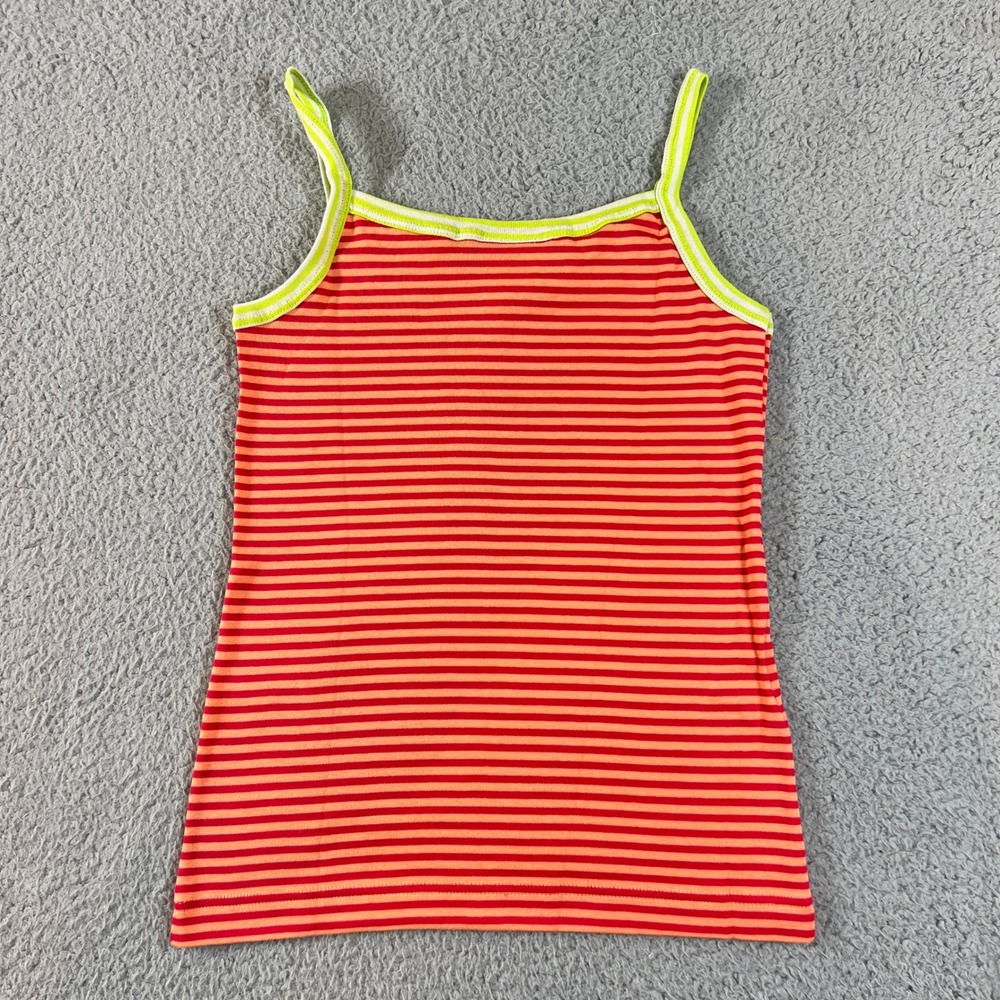 Lacoste Camisole Women US Size S (EU/2) Red Orange Striped Ribbed Tank Top NWT